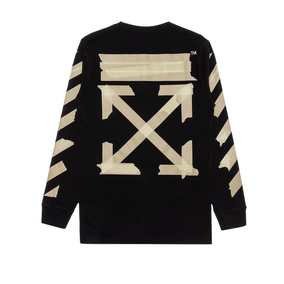 Off-White Main Label C/O Virgil Abloh 2013 Tape Arrows Black Long Sleeve T Shirt